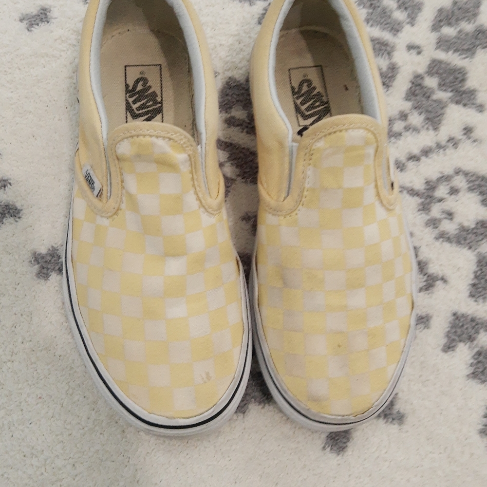 Vans kids checkerboard slip-on Yellow size 3